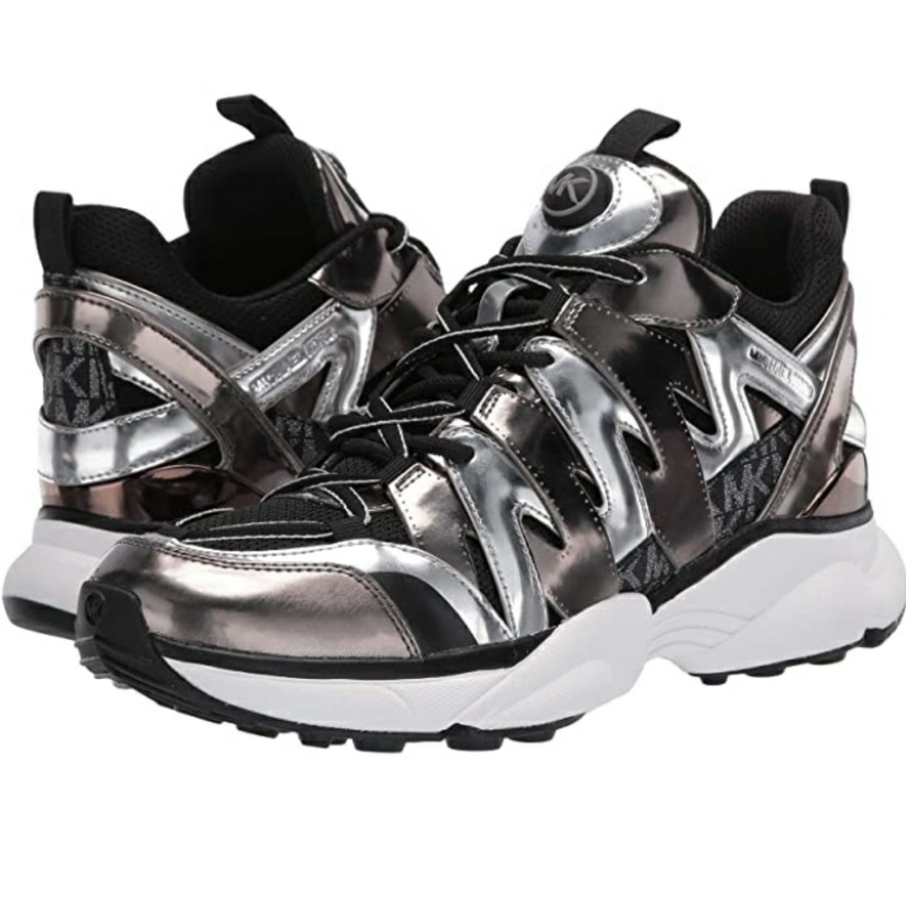 Michael Kors Silver/Black Metalic Hero Trainer